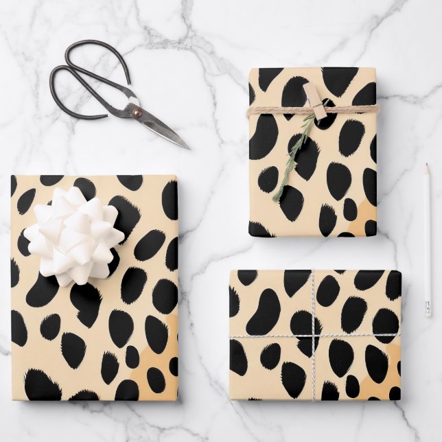 Cheetah Print Pattern Wrapping Paper Sheet (Front)