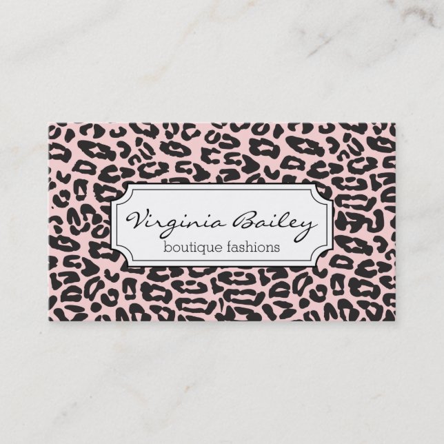 Cheetah Print (pink) Business Card (Front)