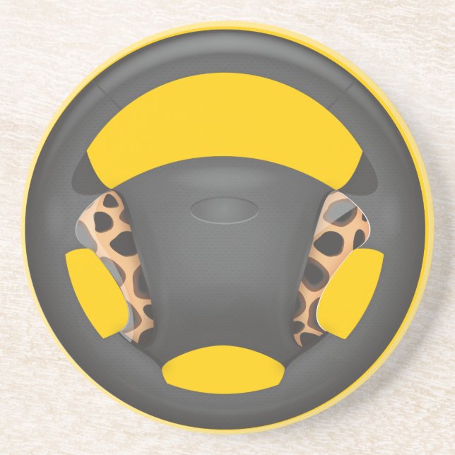 Cheetah  Print Steering Wheel Coaster (Front)