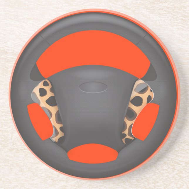 Cheetah  Print Steering Wheel Coaster (Front)