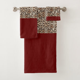 cheetah print towel set