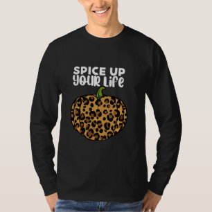 Cheetah Pumpkin Spice Up Your Life Exotic Fall Leo T-Shirt