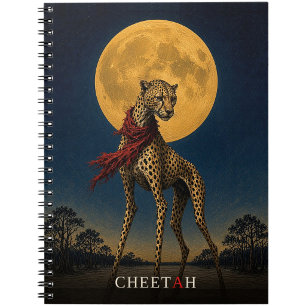 Cheetah Red Scarf gothic Surreal Notebook