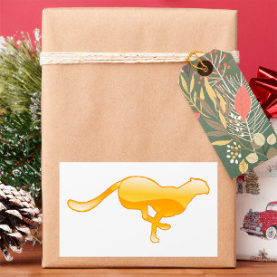 Cheetah Running Rectangular Sticker