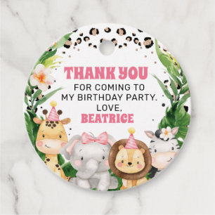 Cheetah Safari Two Wild Birthday Thank You  Favour Tags
