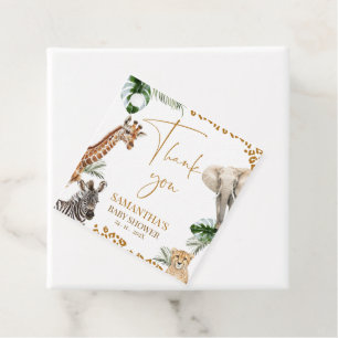 Cheetah Safari Wild One Baby Shower Thank You Favour Tags