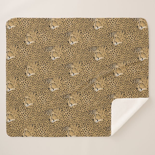 Cheetah  sherpa blanket (Front (Horizontal))