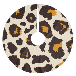 Cheetah Skin, Animal Print Texture. Brushed Polyester Tree Skirt