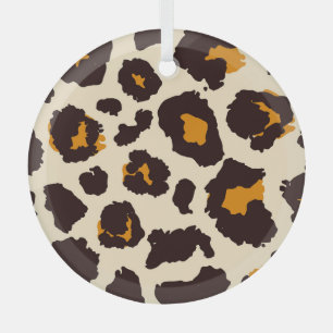 Cheetah Skin, Animal Print Texture. Glass Tree Decoration