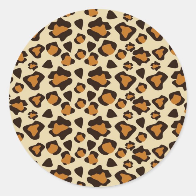 Cheetah skin pattern classic round sticker (Front)