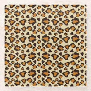 Cheetah skin pattern glass coaster