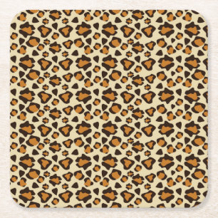 Cheetah skin pattern square paper coaster