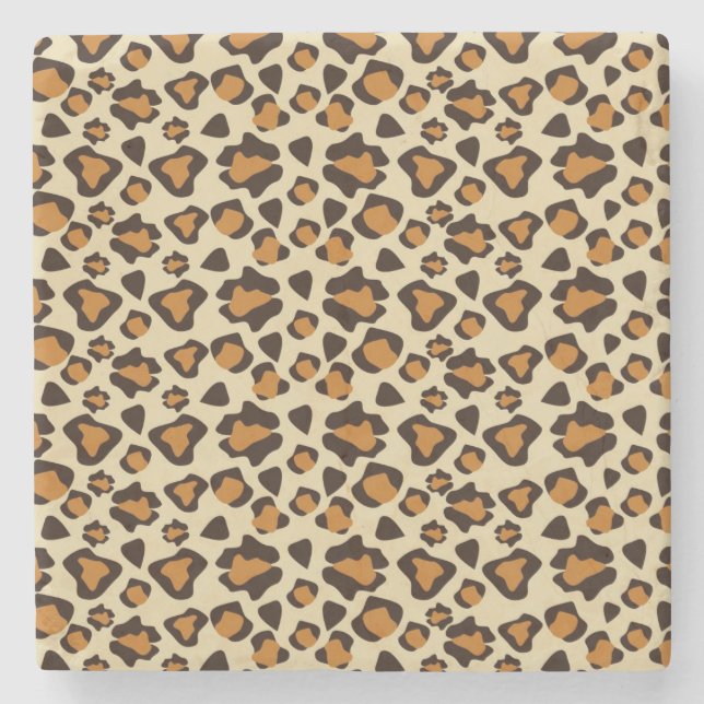 Cheetah skin pattern stone coaster (Front)
