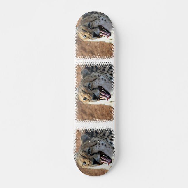 Cheetah Snarl Skateboard (Front)