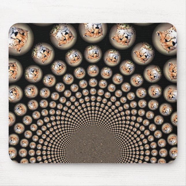 Cheetah Spin Spectacle – Feline Frenzy: Colourful  Mouse Mat (Front)