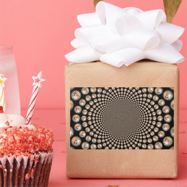 Cheetah Spin Spectacle – Feline Frenzy: Colourful  Rectangular Sticker (Party)