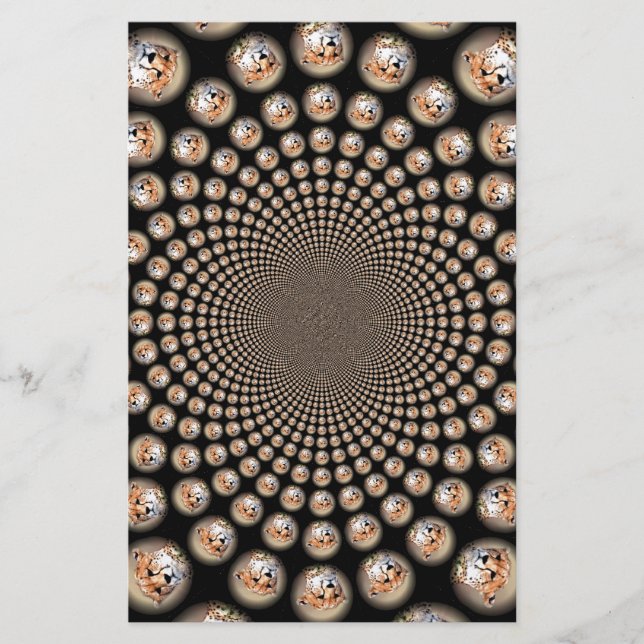 Cheetah Spin Spectacle – Feline Frenzy: Colourful  Stationery (Front)