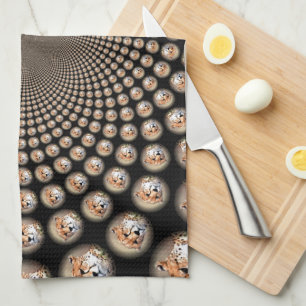 Cheetah Spin Spectacle – Feline Frenzy: Colourful  Tea Towel