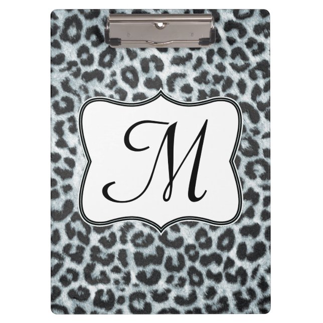 Cheetah Spot Animal Monogram Initial Clip Board (Front)