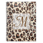 Cheetah Spot Animal Monogram Initial Note Book
