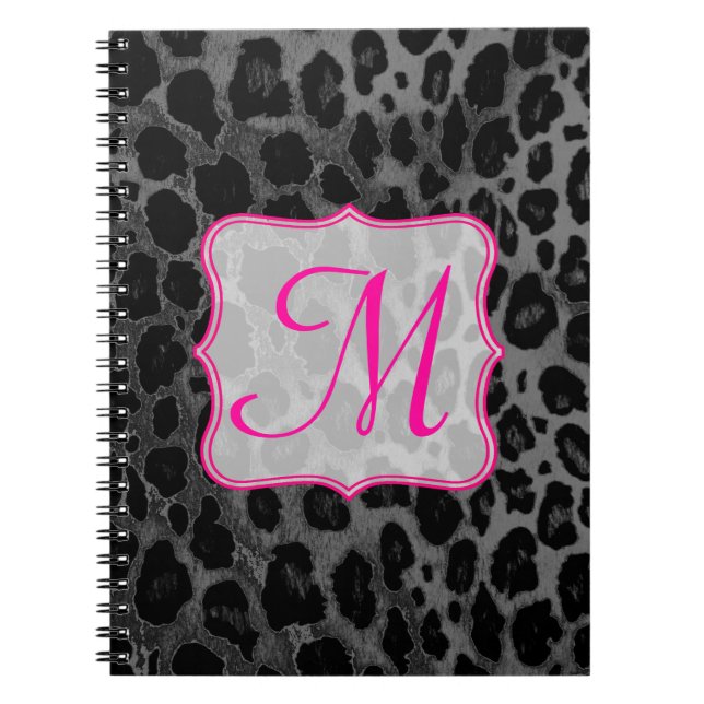 Cheetah Spot Animal Monogram Initial Note Book (Front)