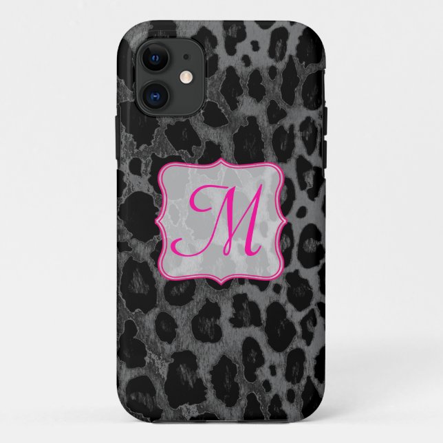 Cheetah Spot Animal Print Monogram IPHONE 5 Case (Back)