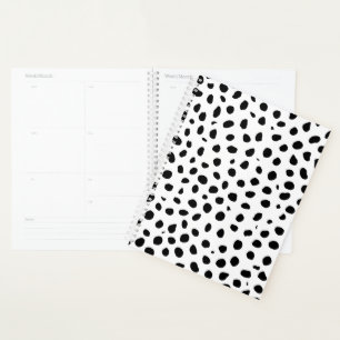 Cheetah Spots Black White Planner