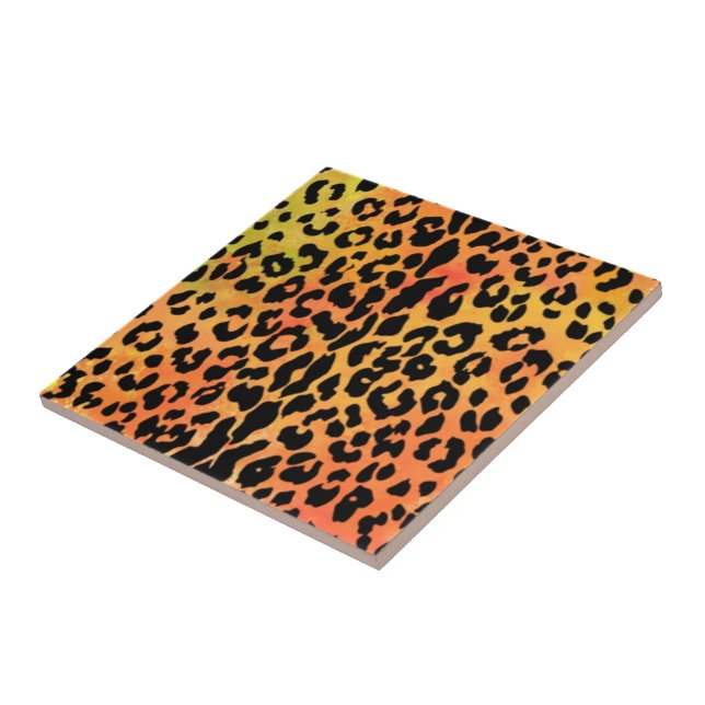 Cheetah Spots Ceramic Tile - Modern (Side)