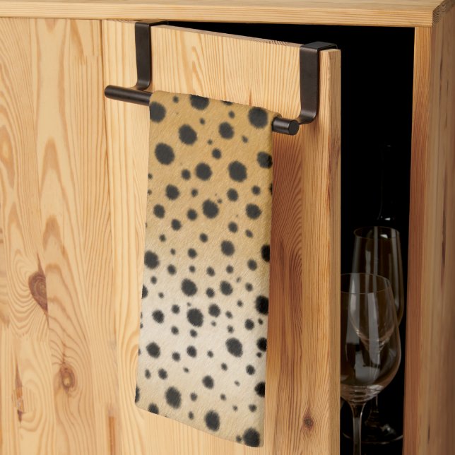 Cheetah Spots Exotic Animal Print Fur Texture Tea Towel (Thirds Fold)