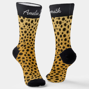 Cheetah Spots Exotic Animal Print Personalised Socks
