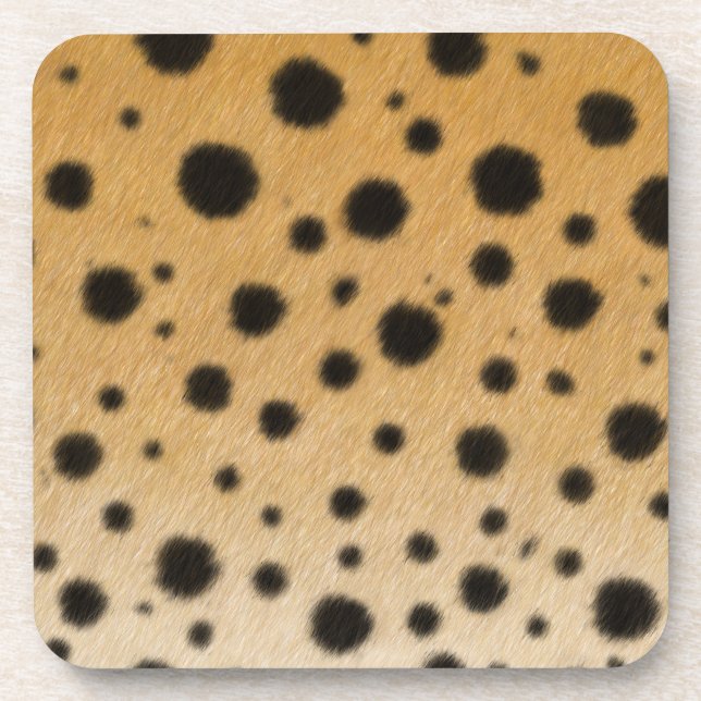 Cheetah Spots Exotic Fur Realistic Animal Print Coaster (Front)