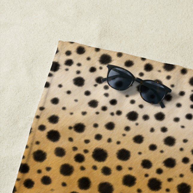 Cheetah Spots Exotic Safari Animal Print Beach Towel (In Situ)
