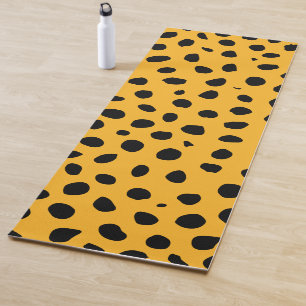 Cheetah Spots Orange Black Yoga Mat