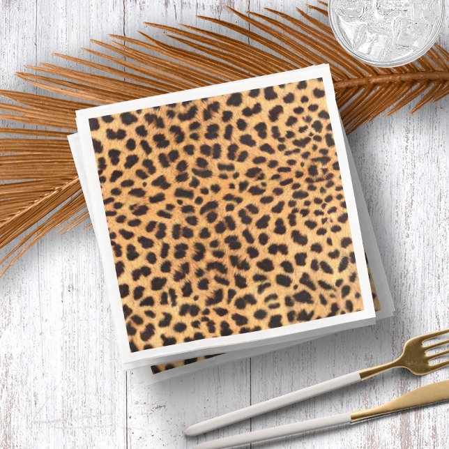 Cheetah Spots Pattern Gold Black ID1155 Napkin (Creator Uploaded)