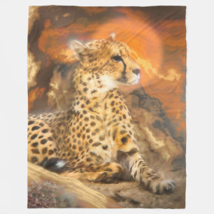 CHEETAH STANDING DOWN FLEECE BLANKET