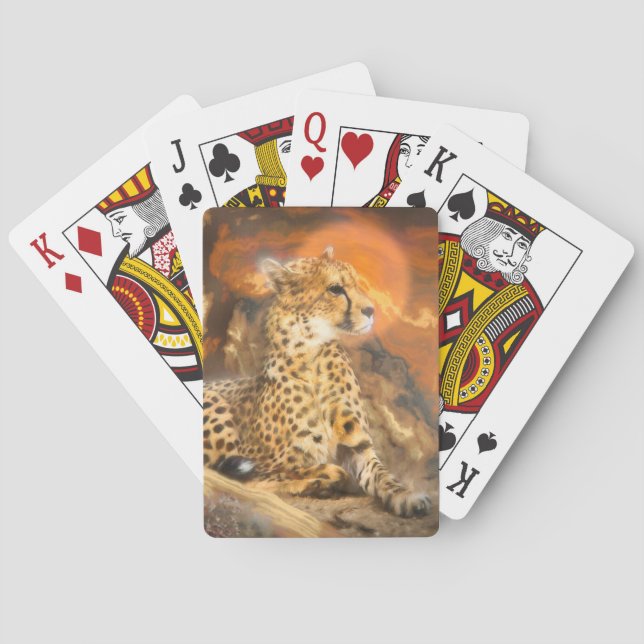CHEETAH STANDING DOWN PLAYING CARDS (Back)