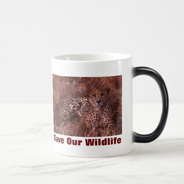 Cheetah Stare Save Our Wildlife Magic Mug (Right)