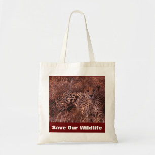 Cheetah Stare Save Our Wildlife Tote Bag