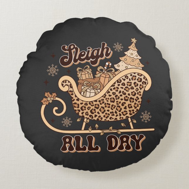 Cheetah Styled Christmas Pillow (Front)