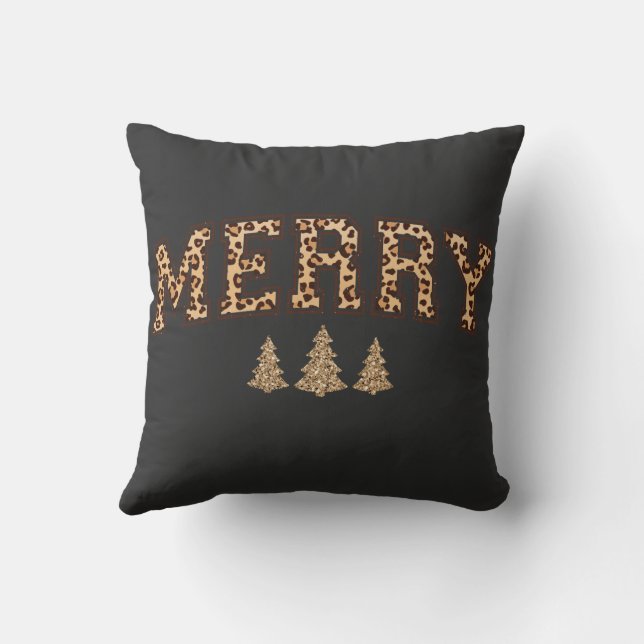 Cheetah Styled Christmas Pillow (Back)