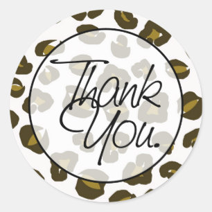 Cheetah   Thank You Classic Round Sticker