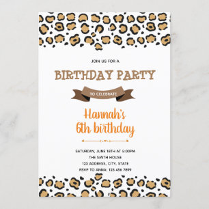 Cheetah theme invitation