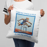 CHEETAH TRACK & FIELD THROW PILLOW<br><div class="desc">Leap into the wild side of athleticism with our “CHEETAH TRACK & FIELD CLEAR THE HURDLES” throw pillow, a standout piece from our BEASTIE SPORTS collection that’s designed to inspire and motivate sports enthusiasts, kids and family, teachers and students, and wildlife lovers of all ages. This pillow is not just...</div>