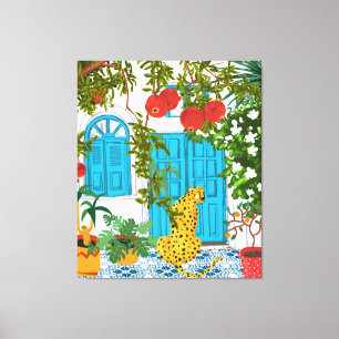 Cheetah Villa Architecture Canvas Print