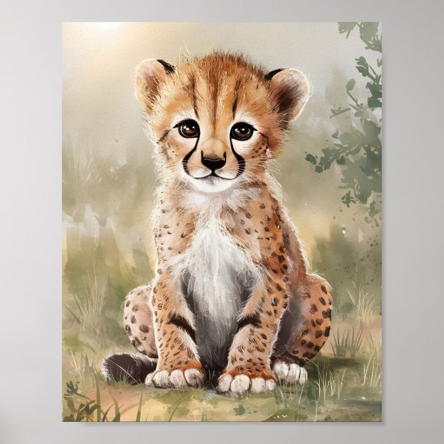 Cheetah Watercolor Printable Wall Art (Front)