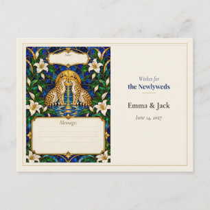 Cheetah Wedding Guest Book Wishes Postcard