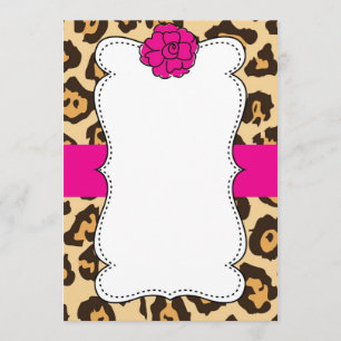 Cheetah Wild Cat Animal Print Pink Invitation