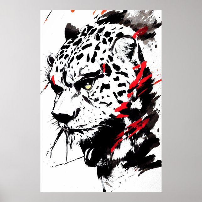 Cheetah Wild Nature Free Spirit Art Brush Painting Poster (Front)