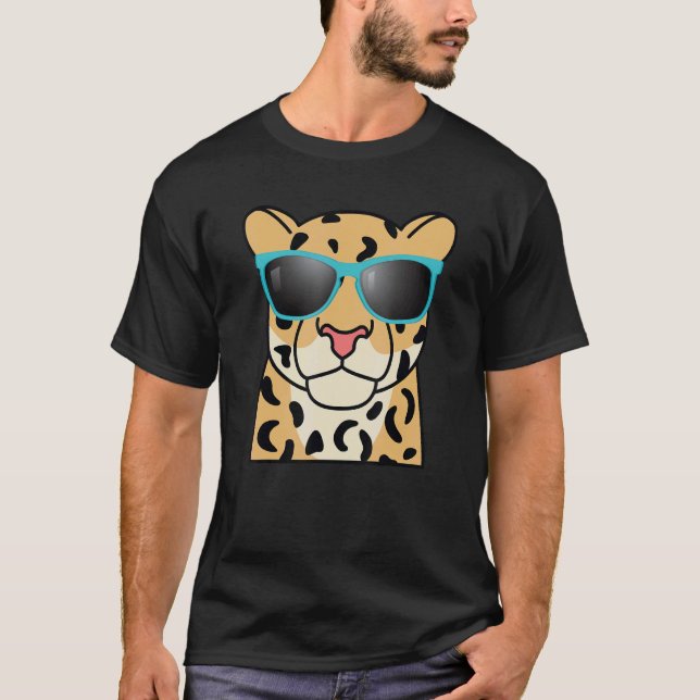 Cheetah With Sunglasses Outfit Love Big Cat T-Shirt (Front)