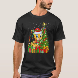 Cheetah Xmas Holiday Santa Cheetah Christmas Tree T-Shirt